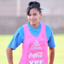 Celeste Dos Santos durante un entrenamiento con la Selección Mayor. Foto: Stefanía León.